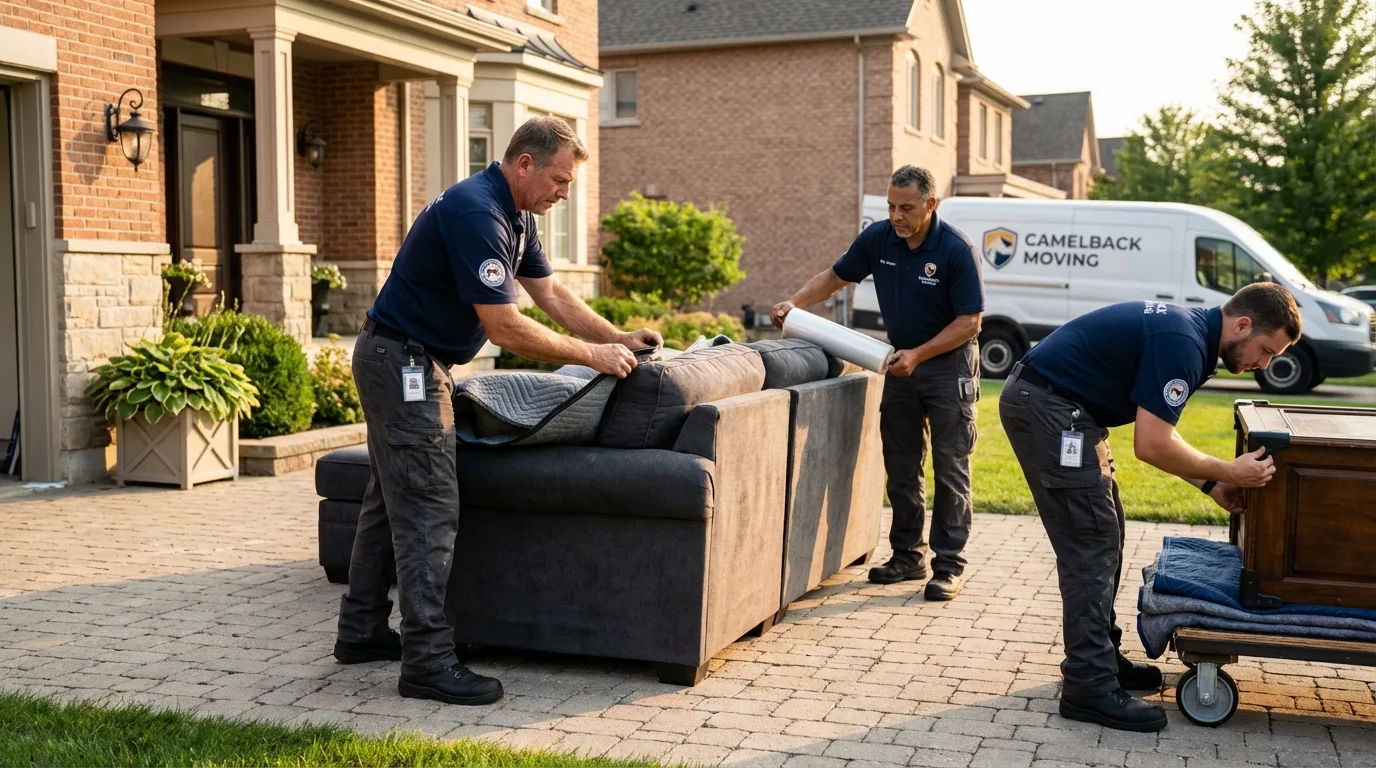 Large estate moving crew wrapping furniture in Hahnville, LA